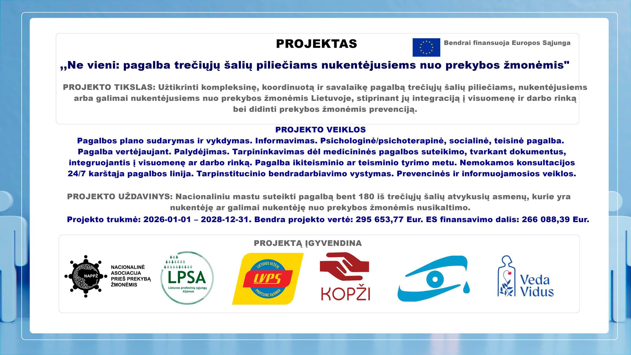 Read more about the article Projektas „Ne vieni“: strateginė investicija į Lietuvos saugumą, darbo rinkos skaidrumą ir žmogaus teises